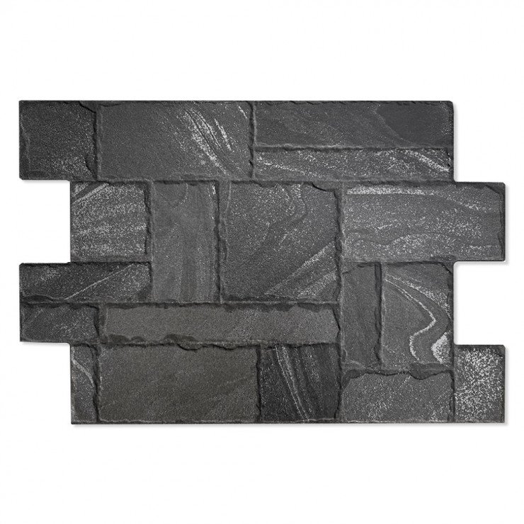 Klinker Esla Stonework Svart Relief 44x66 cm-1